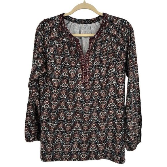 J. Jill Pure Jill Printed & Embroidered Knit Tunic Multi Colored Size XS NWT - Picture 1 of 8